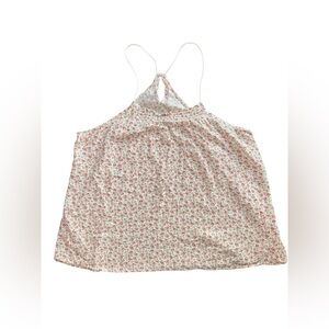 Floral Print Halter Spaghetti Strap Cottage-core Floral Loose Fit Top Size XXL